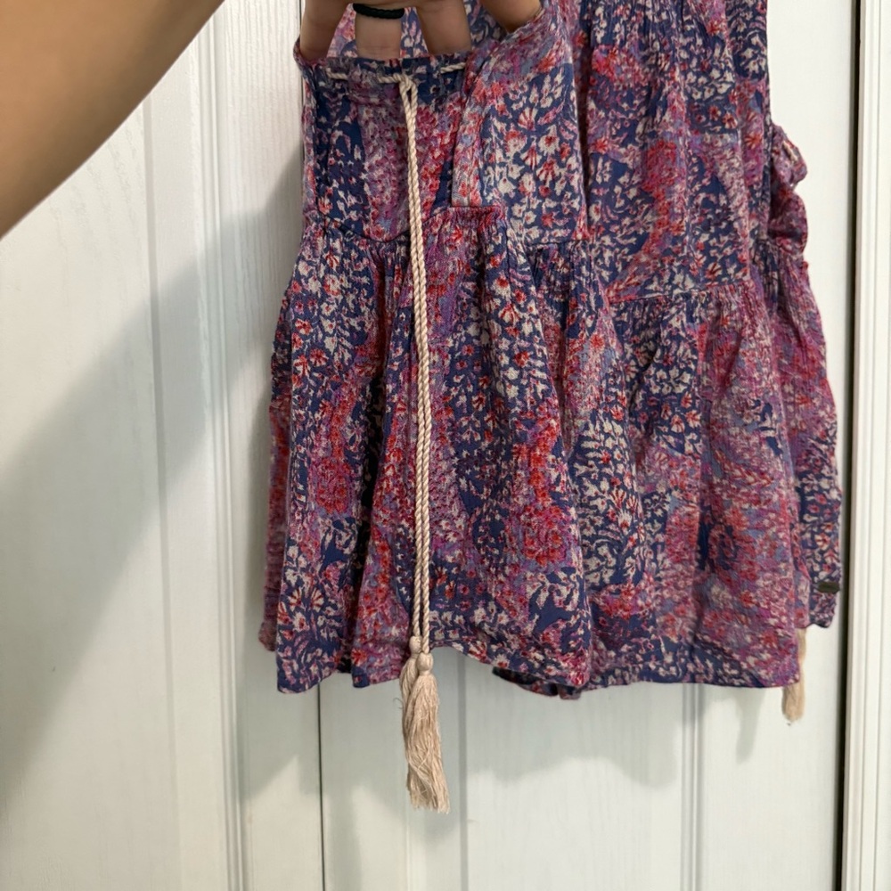 Floral Patterned Skirt - Blue and Pink - Picture 3 of 7